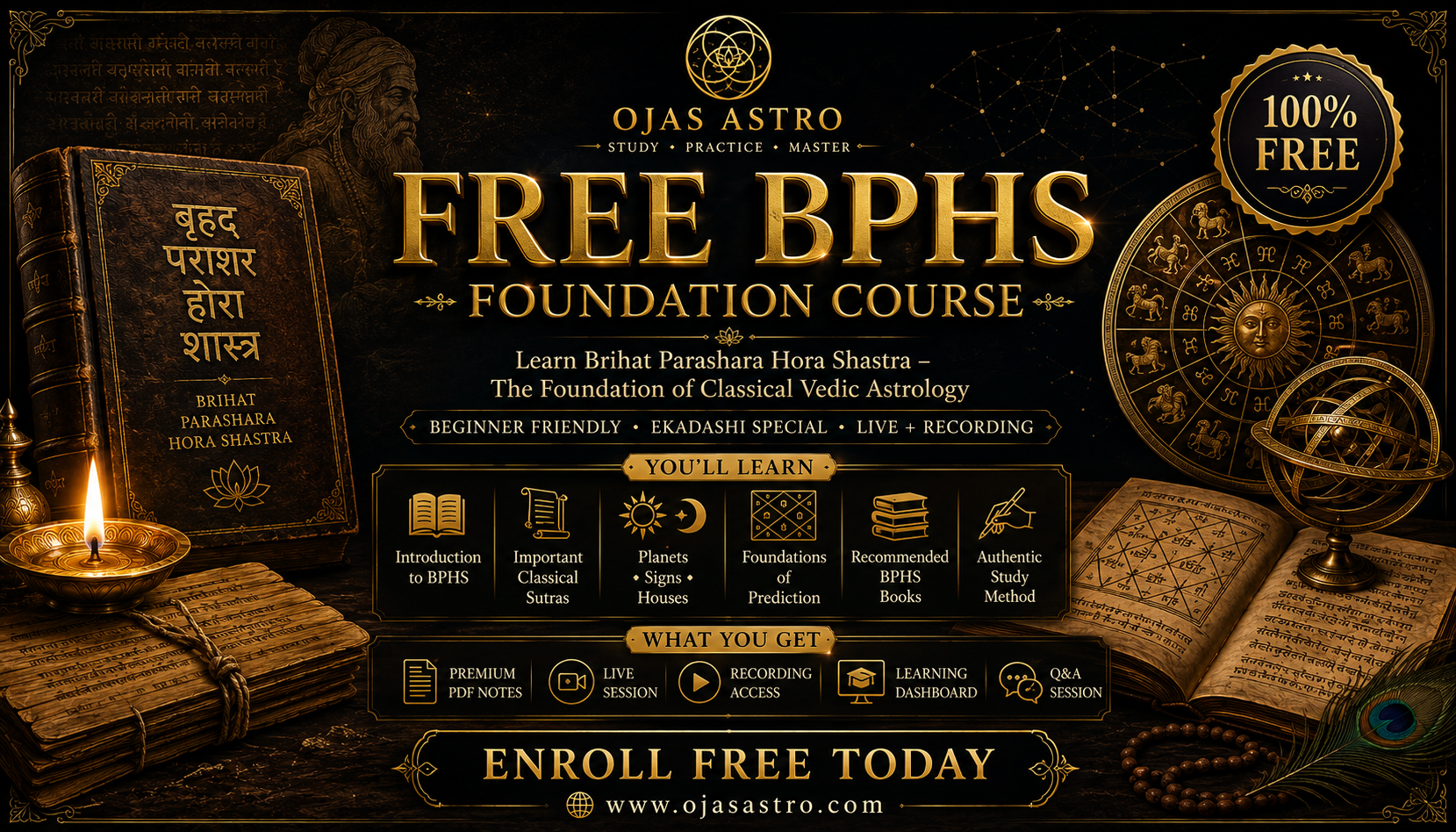 BPHS Course Free 2026 | Brihat Parashara Hora Shastra Complete Learning Series | Ojas Astro